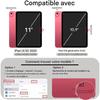 Coque + Verre Trempé pour iPad A16 (11") / iPad 10 2022 (10,9") Rotatif Motif Arbre Effet Cuir Noir