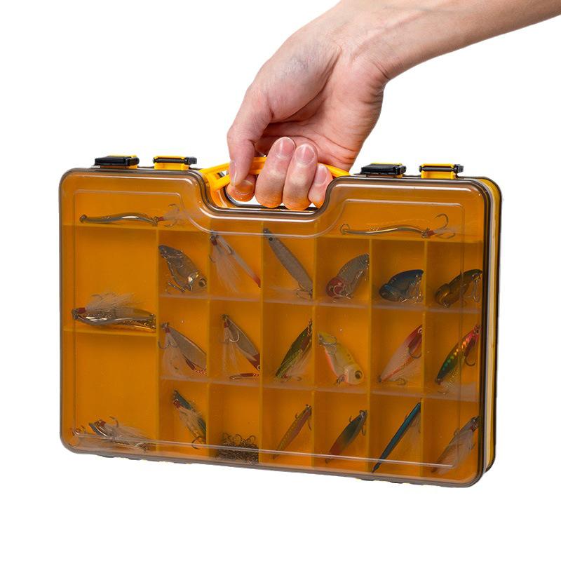 Tragbare doppelschichtige Köderbox: Multifunktionale, kompakte, doppelseitige Aufbewahrung für Angelhaken und Zubehör