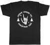 Rocking Christmas Tree Mens T-Shirt Skeleton Hand Rock Goth Music Tee Gift