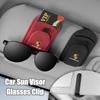Auto Magnetic Leather Car Visor Sunglasses Holder Ticket Card Clips For Porsche Panamera Macan Boxster Cayman Cayenne 911 718 IK8