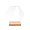 Transparent Acrylic Wedding Table Number Signs: Hexagonal, Rectangular, and Round DIY Seating Cards.