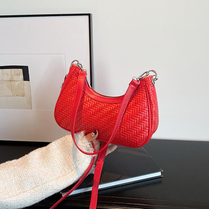 Woven Bag Women's Niche New Trendy Fashion Versatile Underarm Bag Women's Bag Lightweight Texture Single Shoulder Messenger Bag