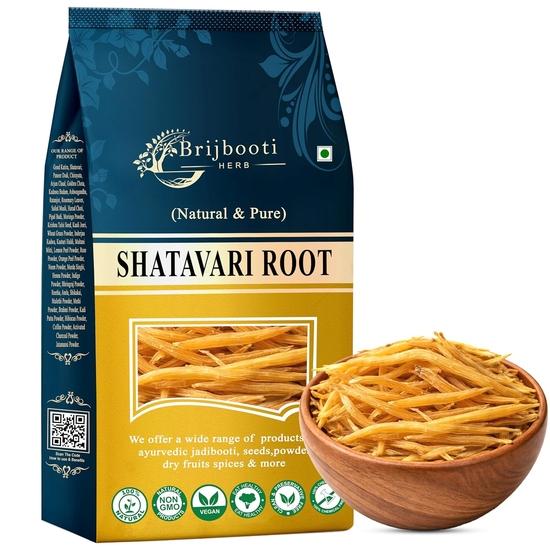 Brijbooti Shatavari Roots Raw Indian Asparagus Racemosus Yellow Shatawar Organic satawari Pure Yellow Root - Natural Satavar Root 1 Kg 1KG