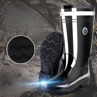 Botas de Minería Impermeables Antideslizantes de Caña Alta para Hombre 2025 con Suelas Gruesas y Tiras Reflectantes para Protección en Mina de Carbón
