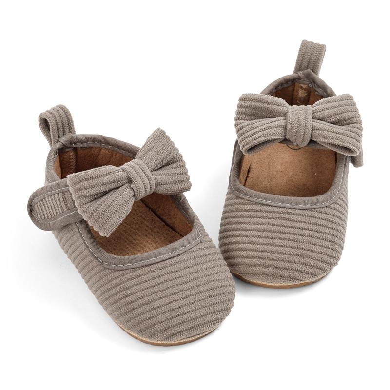 Primăvară Toamnă Bebeluși Fetițe Pantofi de bumbac Copii mici Prewalkers Pantofi drăguți cu fundă Sugari cu fund moale Primii plimbări 0-1A