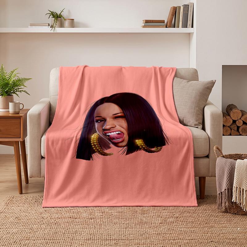 CARDI B Soft Warm Flannel Blankets Comfortable Blanket for Home Decoration Gifting