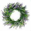 Lavender Flower Wreath Indoor Outdoor Artificial Lifelike Appearance for Fireplace Mantel
