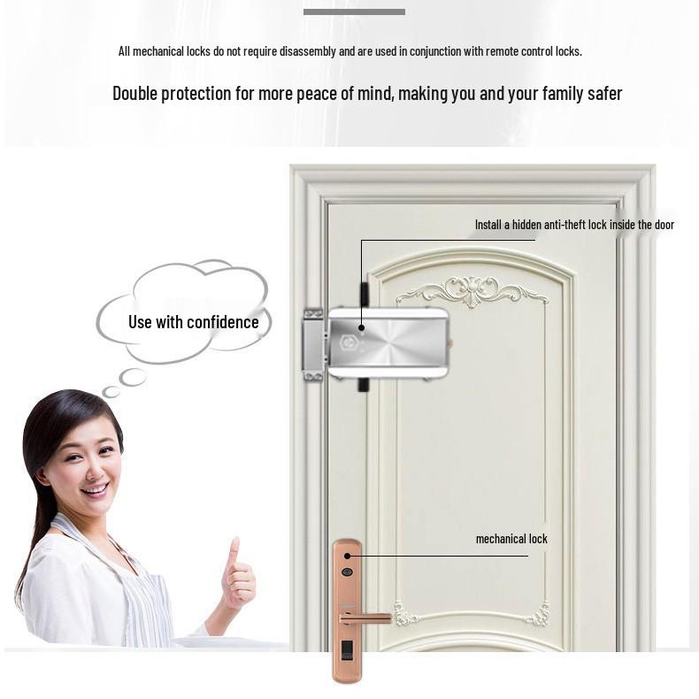 Huaxingqiang 909 Smart Bluetooth Anti-theft Concealed Electronic Lock with Password and 2 Remote Controls