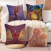 A-Alex Grey Trippy Psychedelic Cushion Cover Soft Plush Fabric Double-Sided Printed Sofa Cushion Cover For All Seasons Homedecor