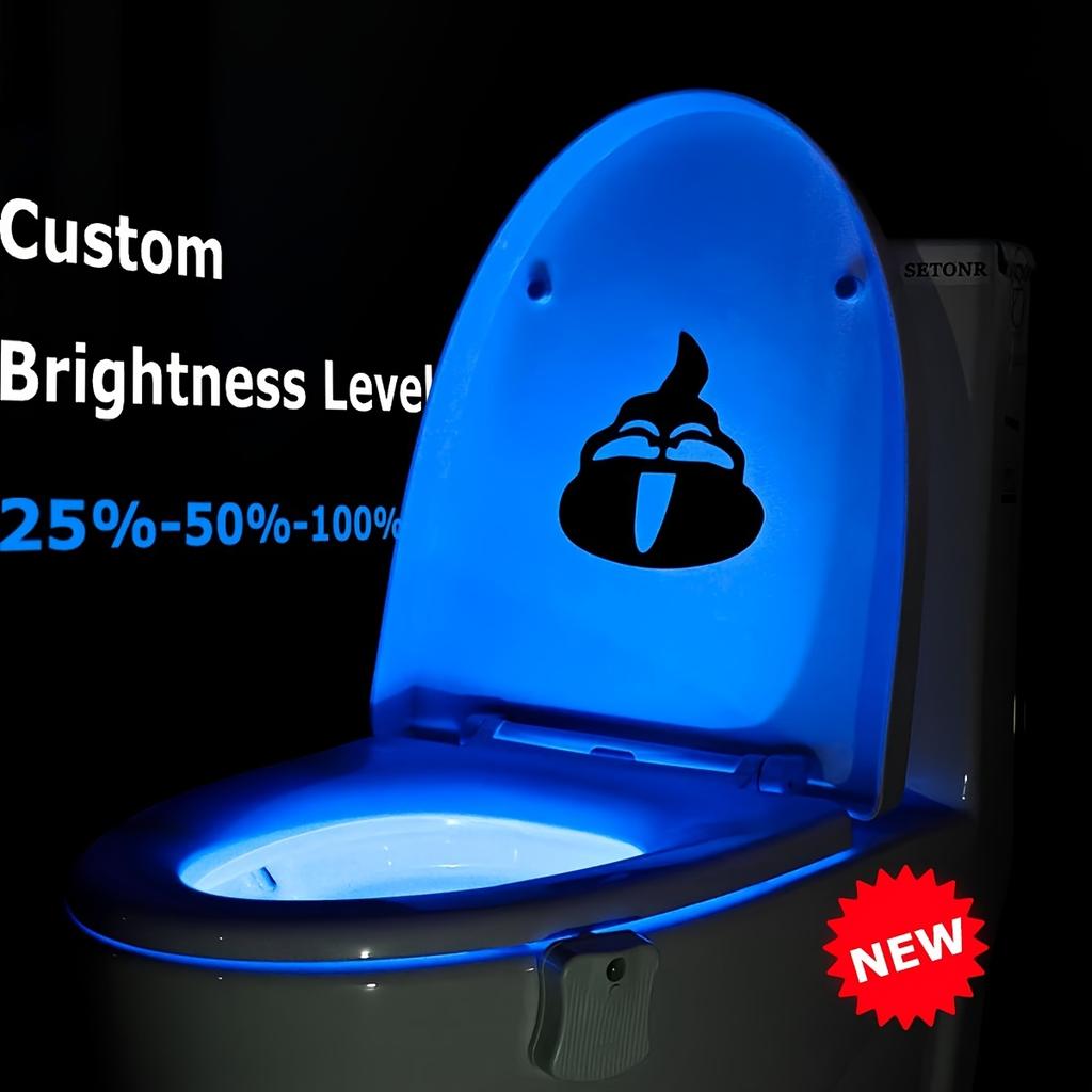 16-color motion-sensor toilet light, built into the toilet bowl, bathroom LED night light, suitable for toilets, Christmas gift.