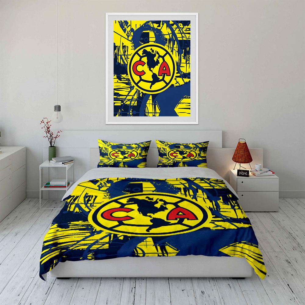 Yellow Blue C.A. Logo Bedding Set Bedding Duvet Cover Set Duvet Cover Pillowcases (1 * Duvet Cover 2 * Pillowcases, Without Duvet Insert)