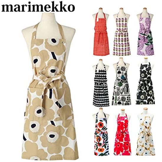 Marimekko Apron Rasymatto Black X White X Polka Dot Pattern 070692 190 Length 84cm Width 83cm [Used]