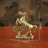 Solid Brass War Horse Small Statue Vintage Desk Ornament Zodiac Animals Figurines Miniatures Tea Pet Home Decorations Crafts
