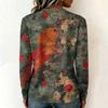 Women's Casual Round Neck Long Sleeve Top with Halloween Print for Festive Occasions