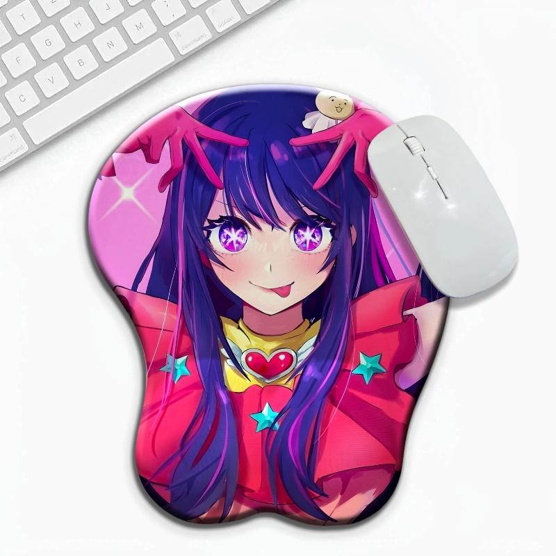 

Japanese Anime hoshino ai Starry eyes Oppai 3D Silicone Wrist Rest Mouse Pad Kawaii boob Desk Pad for Gaming Use Ergonomic 26x21x2.8 cm