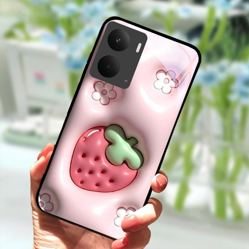 Para Realme P3 5G Capa Traseira de Vidro Temperado Para Realme P3 5G Capa Traseira à Prova de Choque RealmeP3 P 3 Concha Protetora de PC Rígido