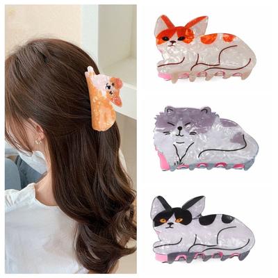 Cartoon Animal Shark Clip Korean Style Acrylic Animal Hair Clip Elegant Cat Hair Claw  Daily