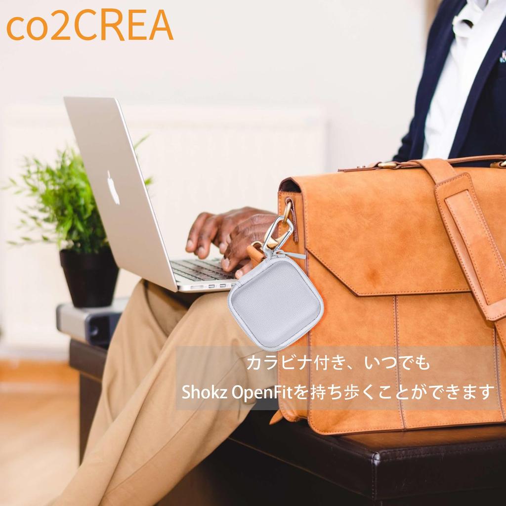 Storage Shokz OpenFit Open Ear Headphones Compatible with Wireless White [co2CREA Case] 2/OpenFit Air/OpenFit Earphones, (Case Only)