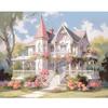 Frame Garden Castle Painting By Numbers For Adults Kits Landscape Handpainted Picture With Number For Beginner Kits Home Decoration 40x50cm