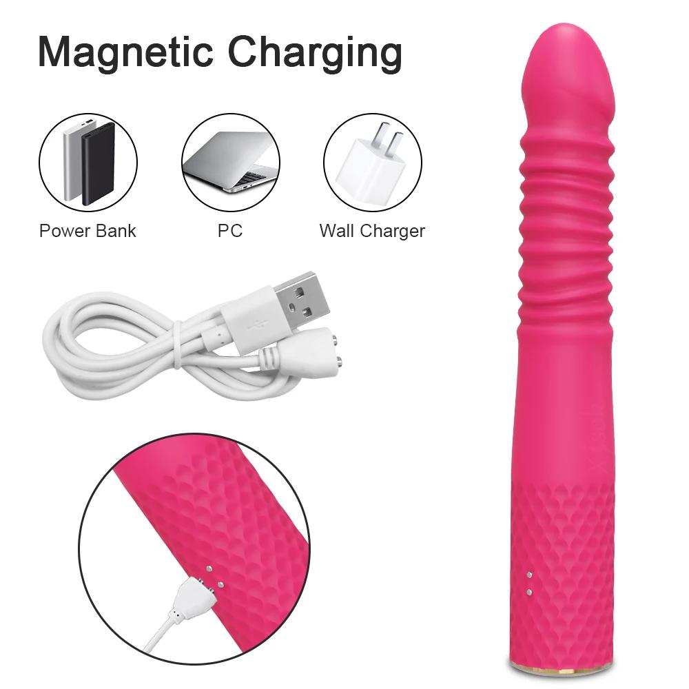 Automatic Telescopic Thrusting Realistic Dildo Vibrator for Women G Spot Clitoral Stimulation Sex Toys for Women Sex Machine