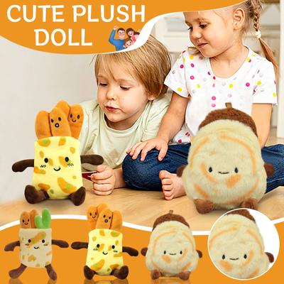 Netflix Food Pancake Fruit Meat Bun Plush Pendant Toy Bag Keychain Cotton Dolls