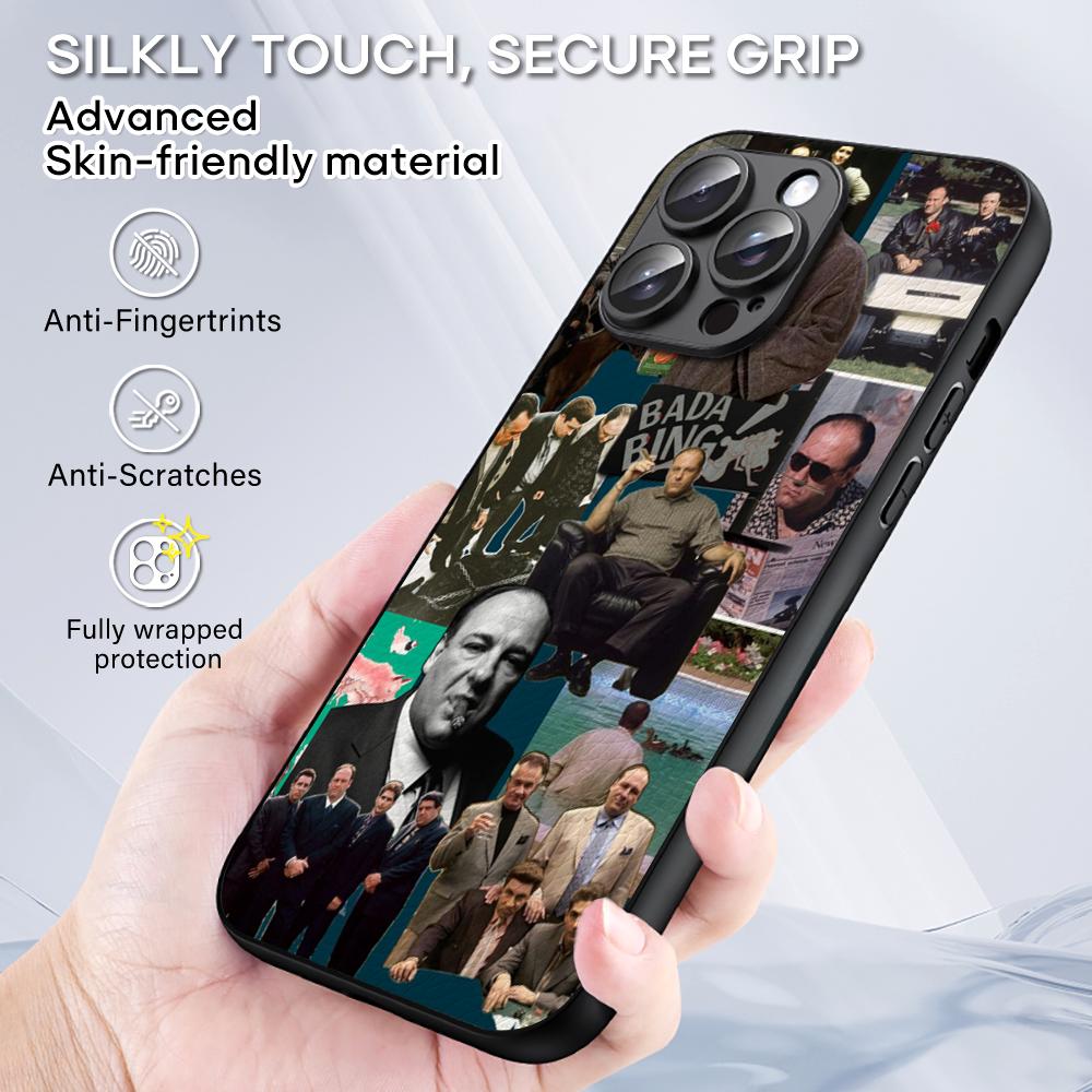 The Sopranos  Classic Movie Poster Phone Case For iPhone 16 15 14 13 12 11 Plus Pro Max Limited Black Hard Case Sheepskin