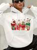 Women Hoodies Christmas Coffee Print Hoodie Snowman Gingerbread Sweatshirts Fashion Trendy Streetwear Xmas Holiday Gifts