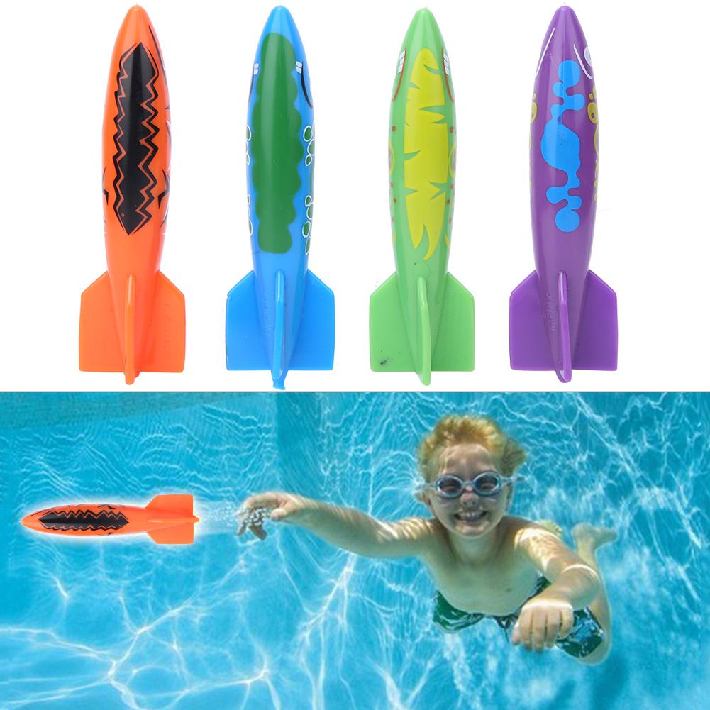 4Pcs PVC Children Diving Toys Kid Swim Kid Playing for Swimming Pool TrainingFour Color Combination
