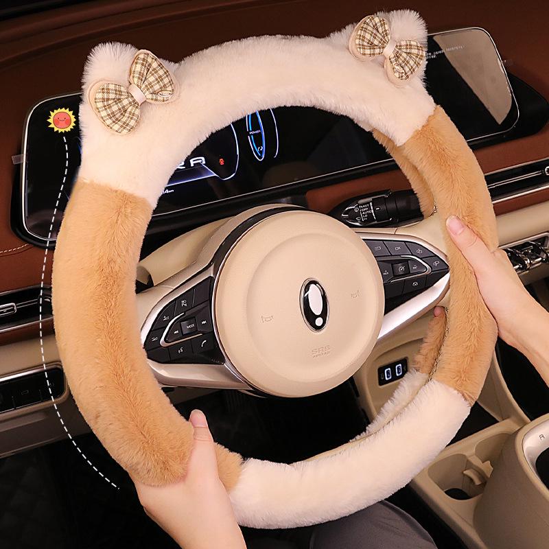 2023 Elegant Knot Kitten Plush Steering Wheel Cover