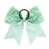 8 Inch Fashion Sequins Dovetail Bow Hair Loop Shiny Bows with Elastic Hair Ties Sparkly Headwear for Girls