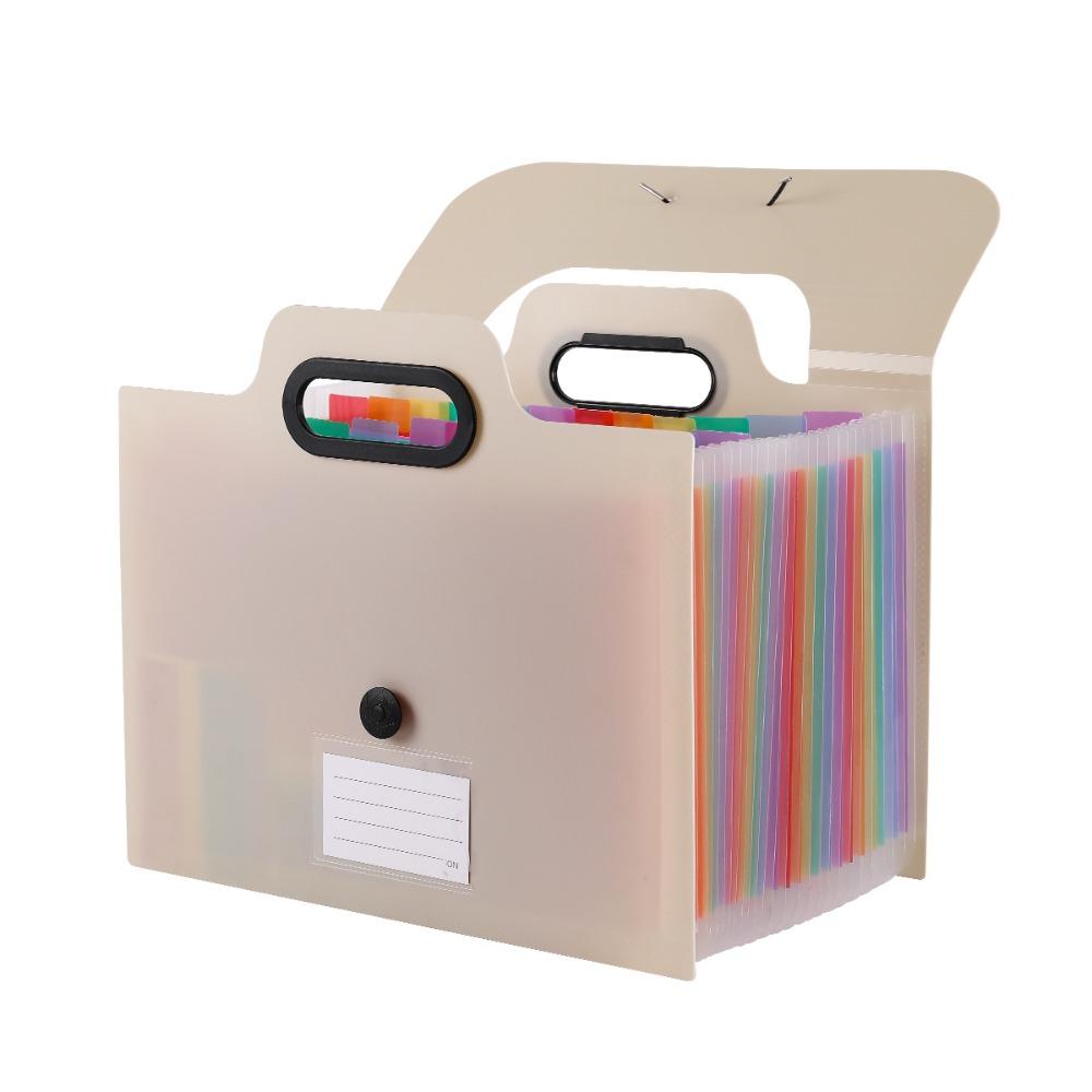 Buckle Closure Expanded File Folders Colorful Inner Pocket File Holder A4 Document Bag  Home