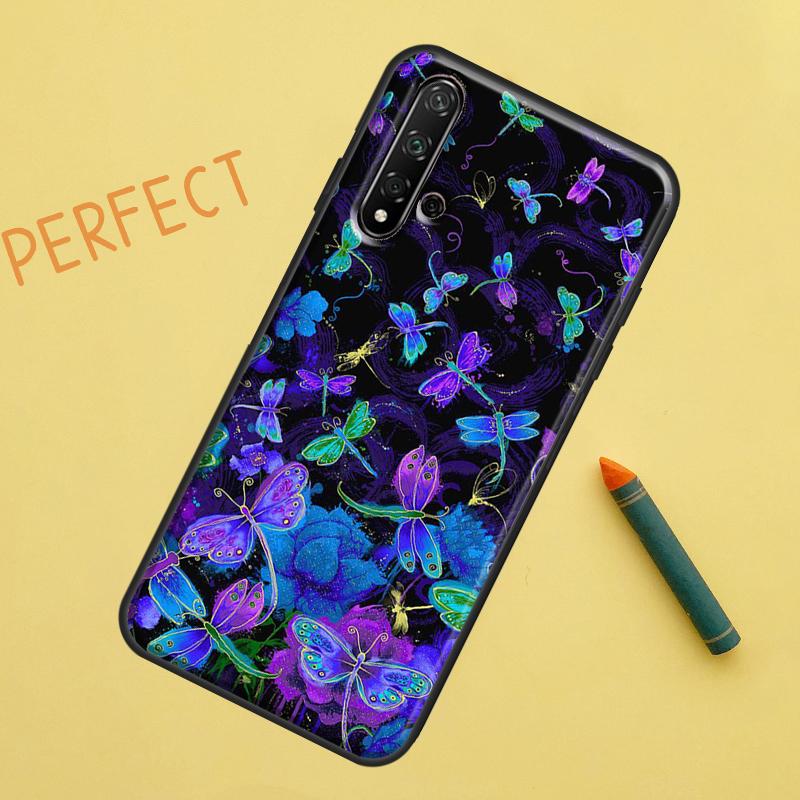 Dragonfly Pattern Case For Huawei Nova Y90 Y70 Y61 Y60 9 10 SE Nova 5T 11i 8i 7i 3i P20 P40 P30 Lite P60 Pro