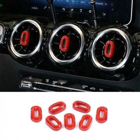 Outlet Vent Adjustment Lever Ring Trim 7PCS For Benz GLB W247 - ABS Red