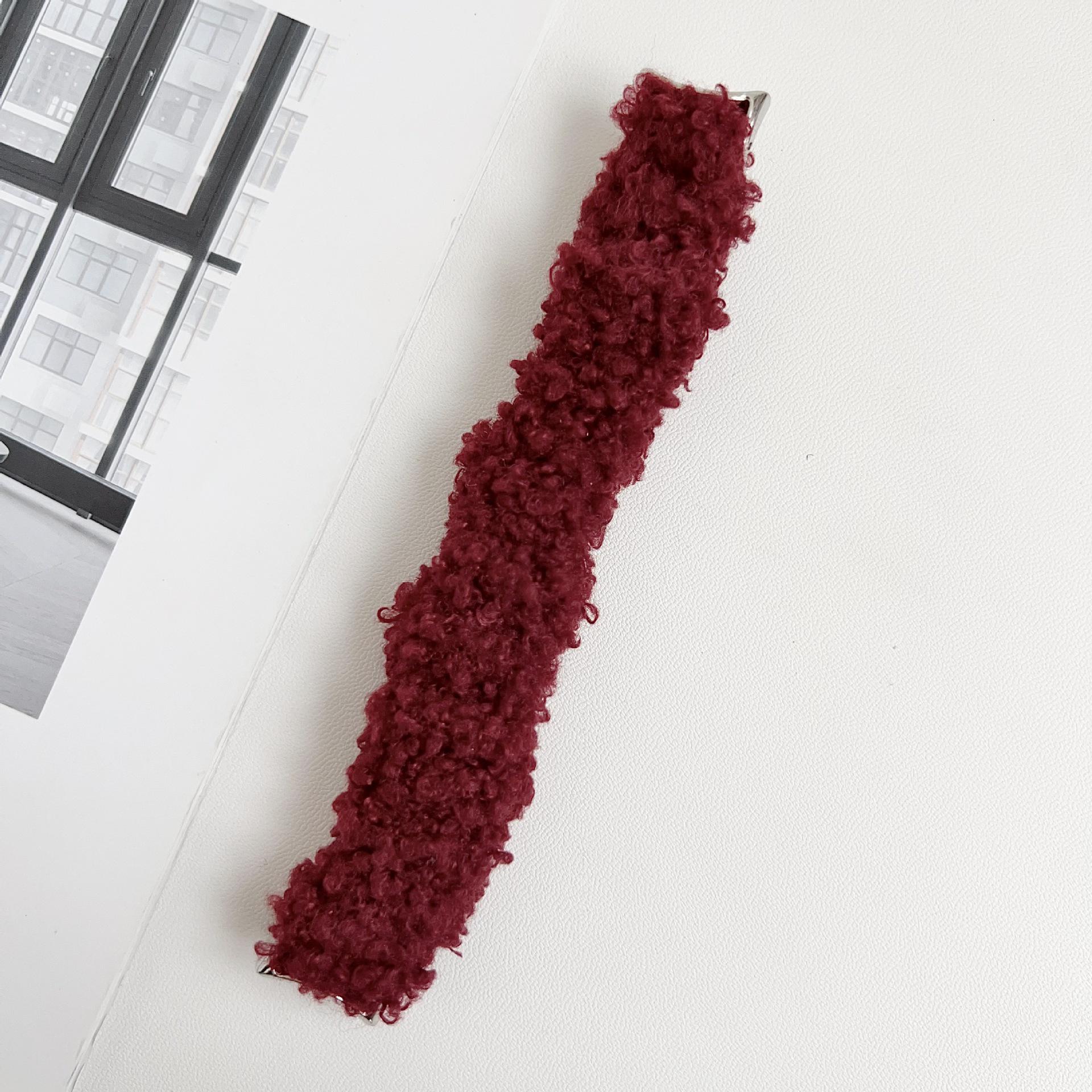 

Плюшевый ремешок-резинка для часов для Xiaomi Band 8/9Pro & Redmi Watch 4/5 - Женский осенне-зимний аксессуар For Xiaomi 8/9/10 вино красного