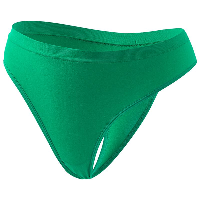 Nahtloser Damen-Tanga mit niedrigem Bund: Po-Hebend, Sexy, Große Größen, Formgebende Fitness-Slips L: 130-150 lbs smaragdgrün
