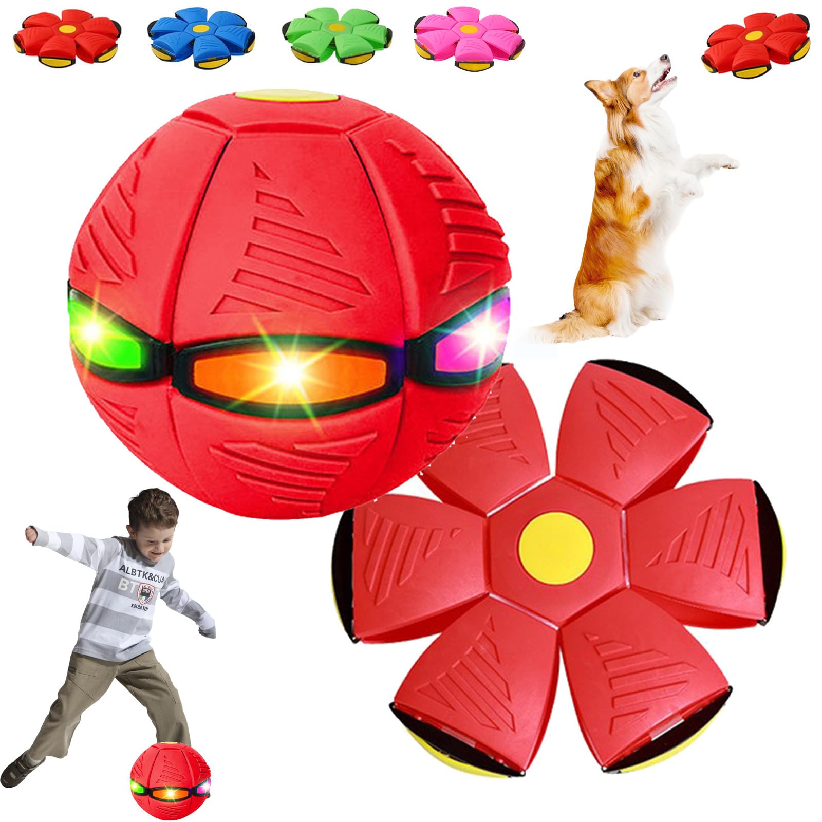 

HOMEBASICS Собачий мяч Светящийся Деформированный Летающая тарелка 6 Натуральный Здоровый Собачий Питомец Маленький Образовательный Интеллект Стресс Недостаток Упражнений Игрушка, Мяч,