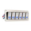 6 Gang Rocker Switch Panel 12V 24V Blue LED Waterproof SPST On Off Pre Wired Switch for Car Boat Tru