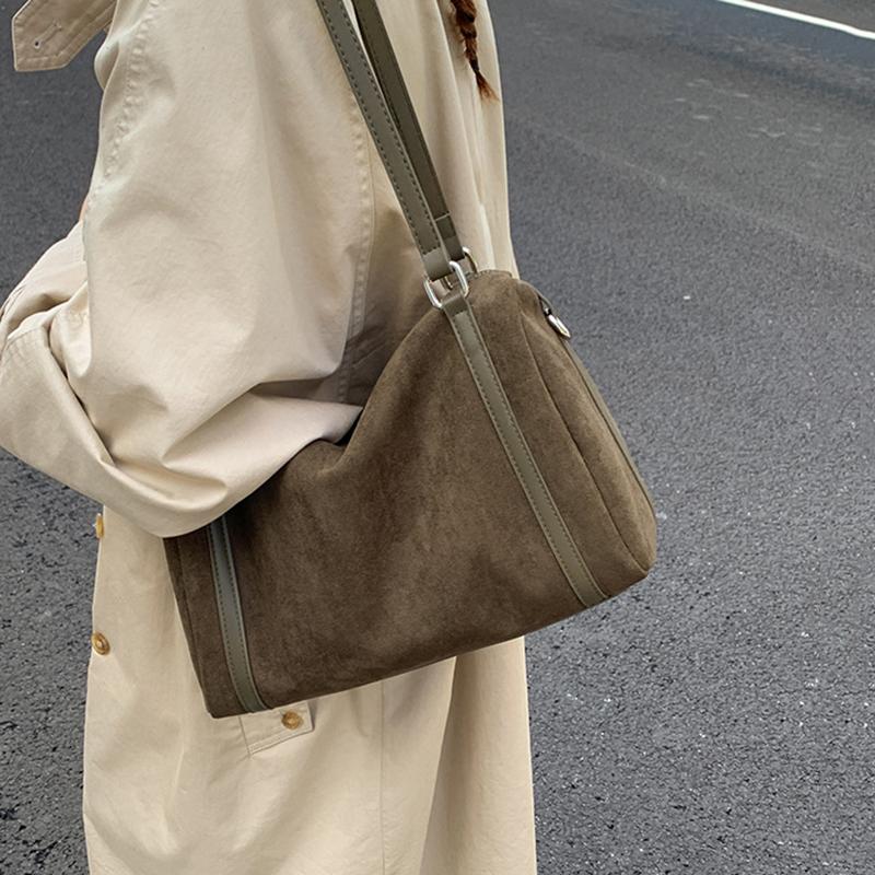 Fashion Women Shoulder Bag Faux Suede Crossbody Bags High Capacity Matte PU Leather Female Tote Handbags