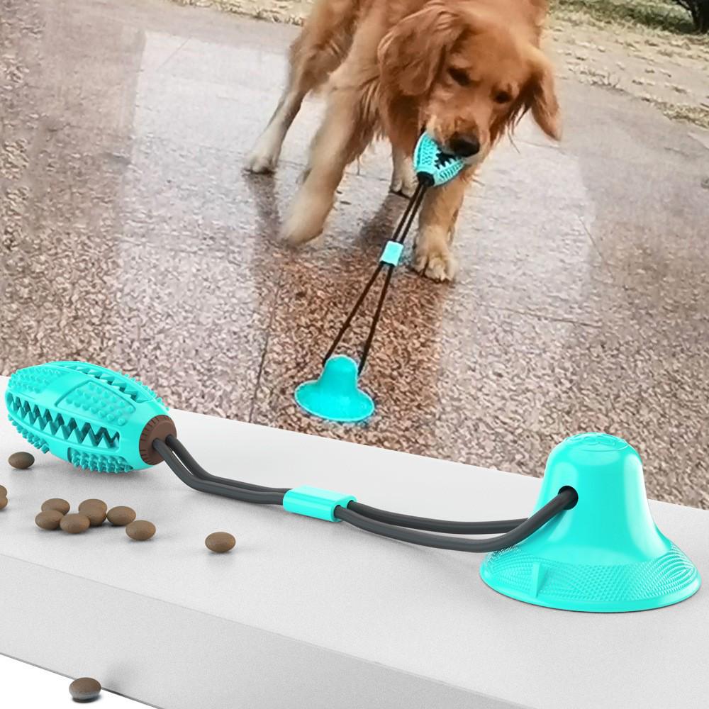 Cross-border Durable Bite-Resistant Sucker Ball Dog Toy for Puppy Teeth Grinding and Leaky Food Dispensing.