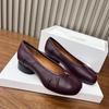 Pelle vera rugosa Punta divisa Pelle verniciata Tabi Scarpe décolleté da donna Estate Autunno Mary Janes Tacchi alti spessi Scarpe per ragazze Studenti