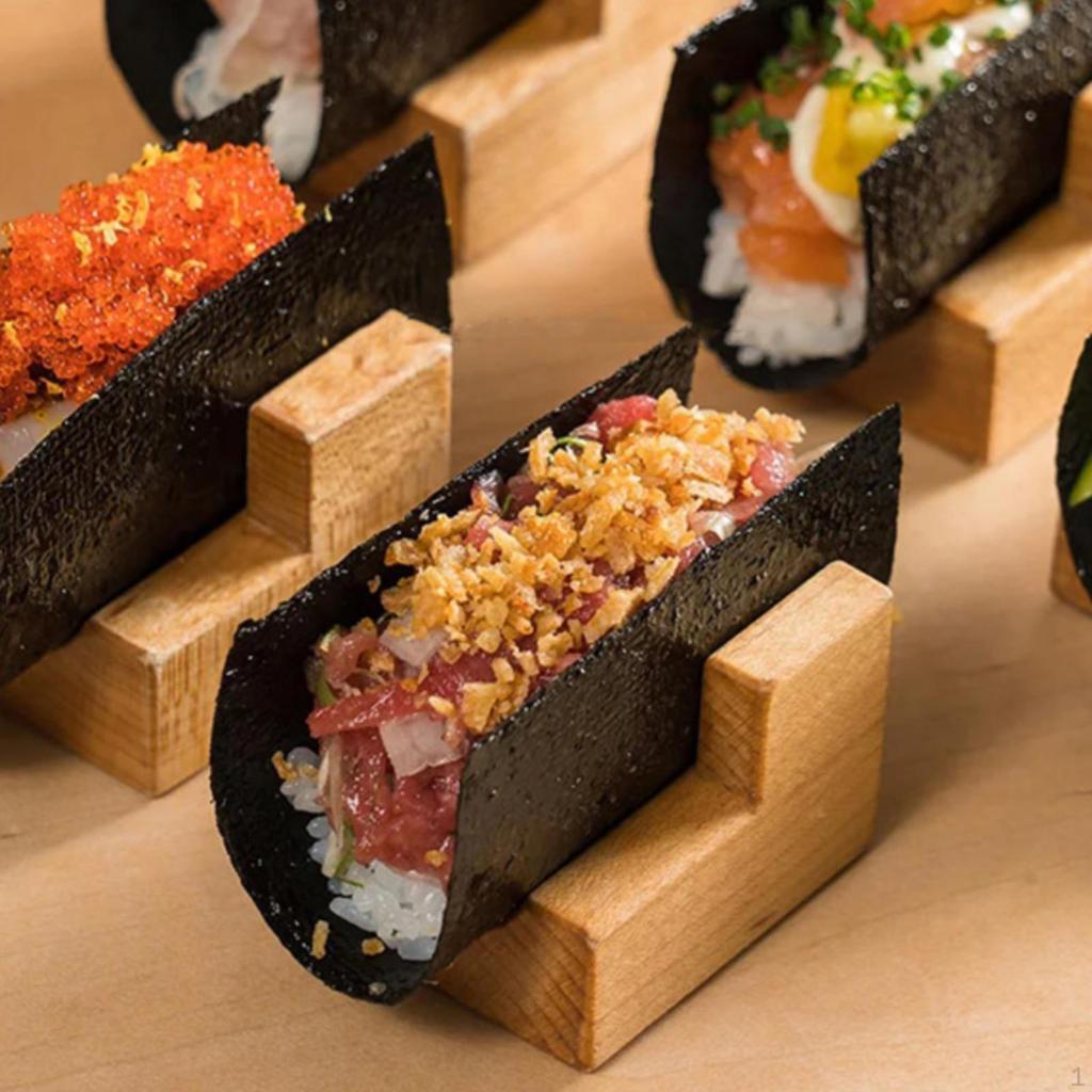 Wood Sushi Holder Display Stand Decor Platter Gadget Ornament Serving Tray Hand Roll