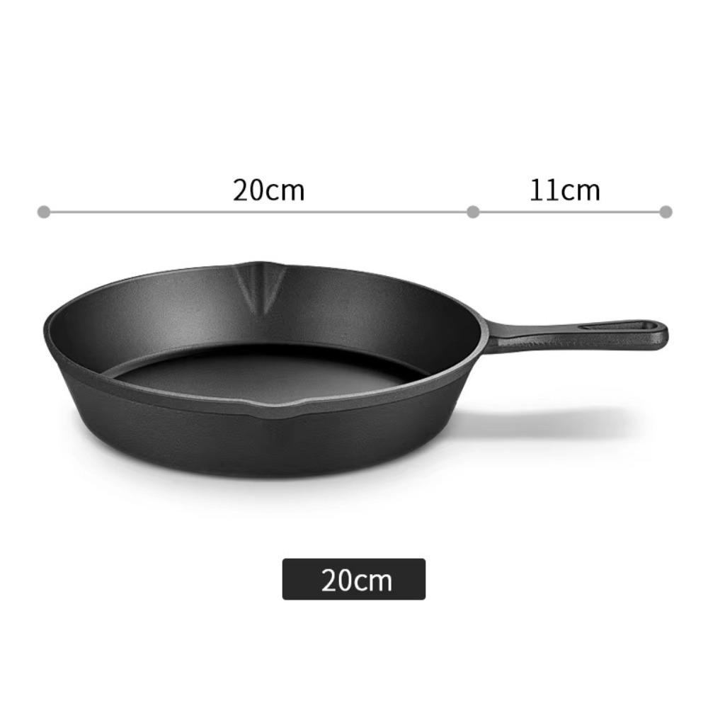 10/14/16/20/26cm Cast Iron Skillet Pre-Seasoned Breakfast Pan Black Mini Omelette Pan  Cooking Eggs