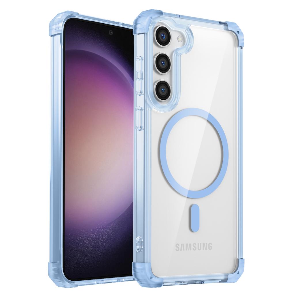 For Samsung Galaxy S23+ Magnetic Case TPU+PC Anti-Drop Clear Phone Cover