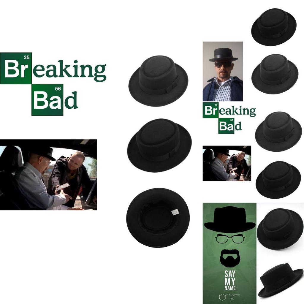 Breaking Bad Kapelusz Pork Pie Klasyczny Czarny Wełniany Kapelusz Męski