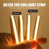 12V 24V COB LED Strip Light 528LEDs/m Cut Freely High Bright Flexible Tape 8mm PCB Linear Lighting 3000K 4000K 6000K Home Decor