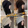 New Knitted Hat Women's Autumn and Winter Big Head Circumference Wool Hat Loose Stacking Hat Versatile Show Face Small Cold Hat