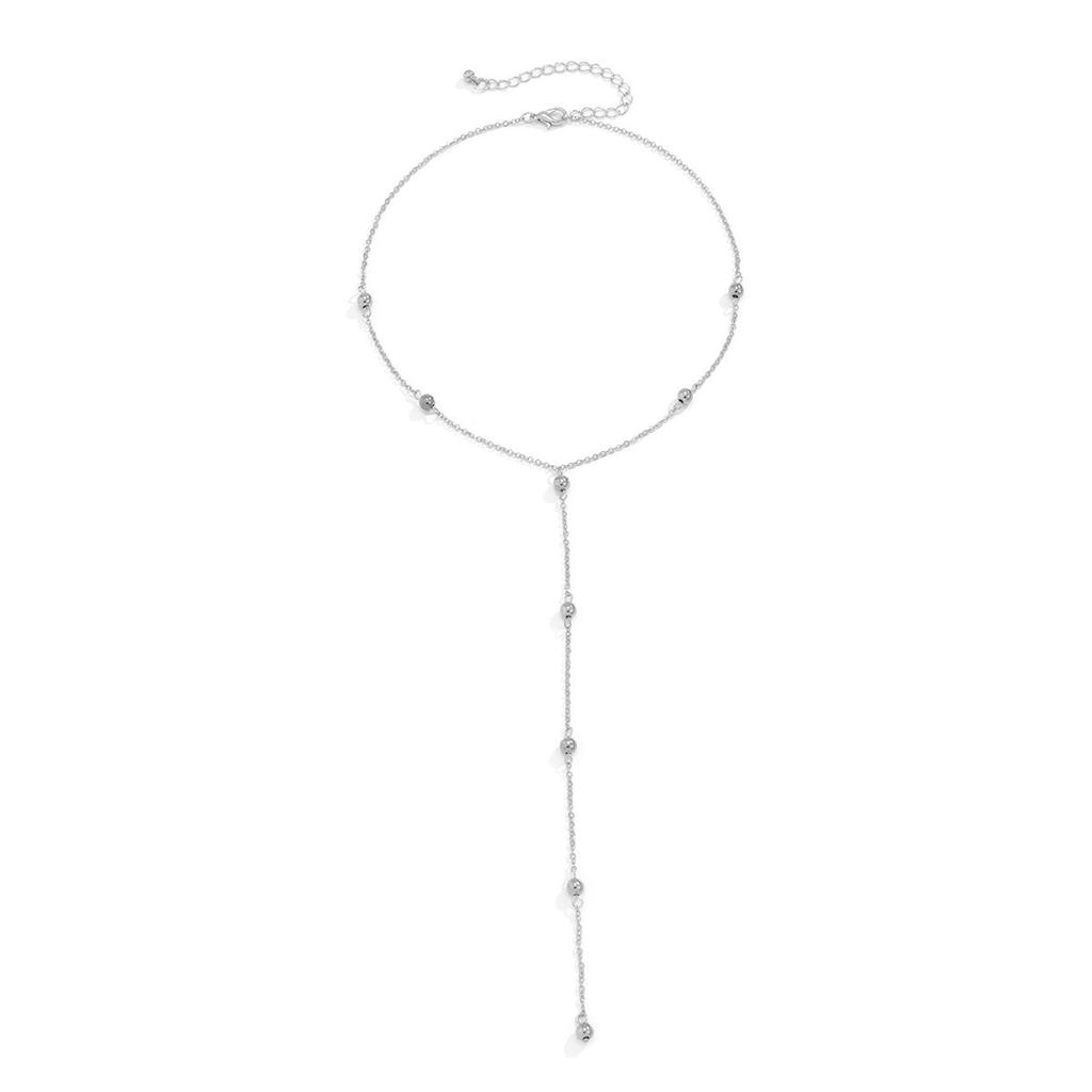 Cold Wind Temperament Long Fringed Chain Geometric Collar, Versatile Metal Niche Necklace