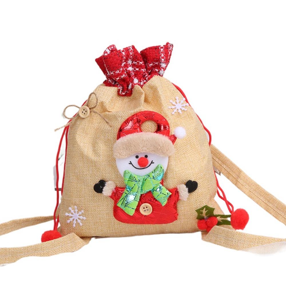 Weihnachtsmann Weihnachtsgeschenktasche Schneemann Kordelzug Handtasche Tragbare Schulter Aufbewahrungstasche Reise