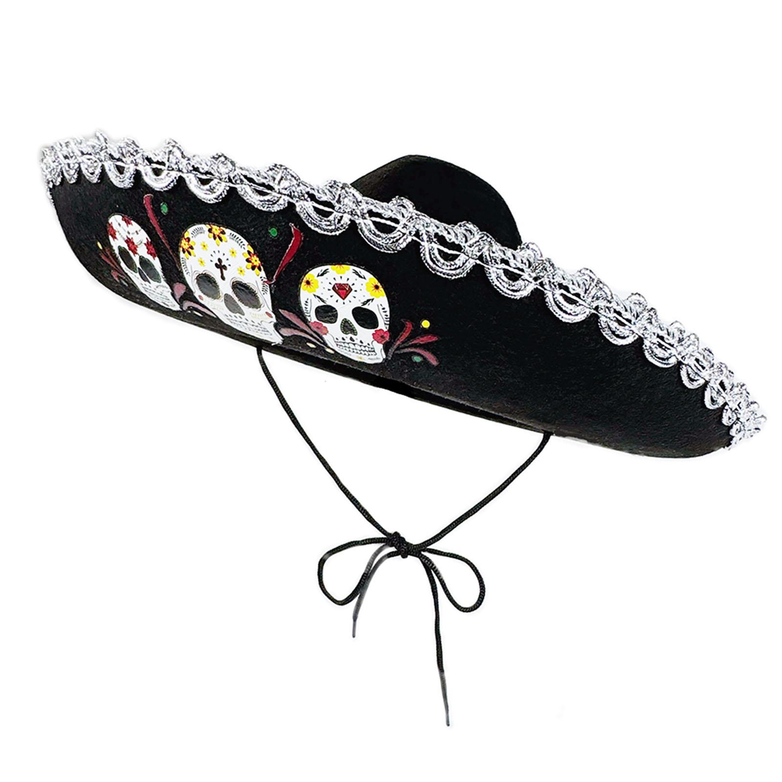 

Детская шляпа мексиканская ролл с полями Dia De Muertos для защиты от солнца и комфорта. Отлично подходит для пляжного отдыха и тематических вечеринок.