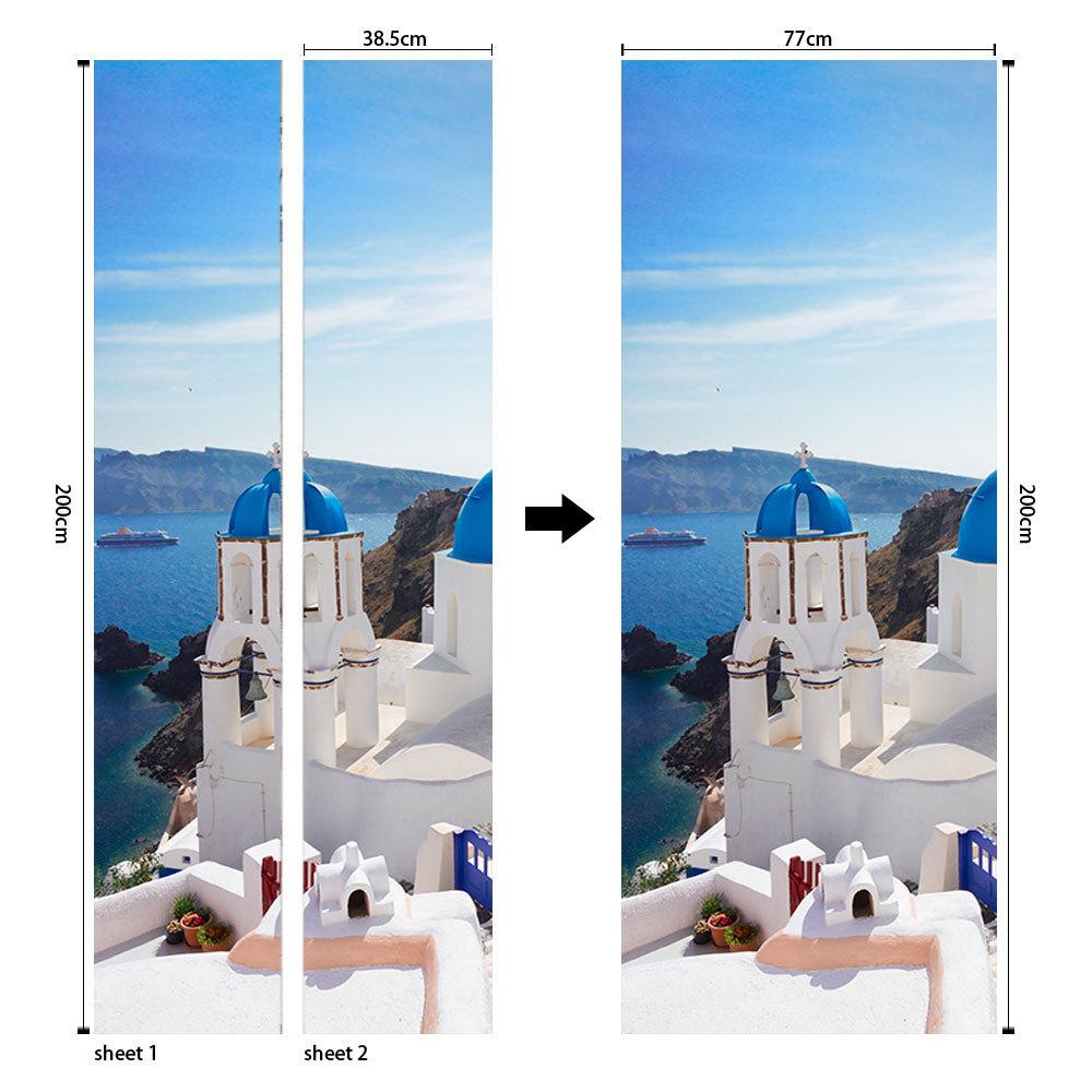 Creative Suspension Bridge Door Decoration Living Room Waterproof Self-Adhesive 3D Door Sticker Refurbished Wall Sticker Home